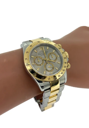 Rolex 40mm Daytona Cosmograph Slate Grey (2003 Box & Papers) 18ct Gold/Stainless Steel Model:116523