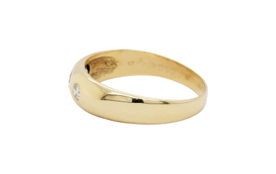 0.50ct Natural Diamond & 14ct Gold Gents Trilogy Ring 5.5g