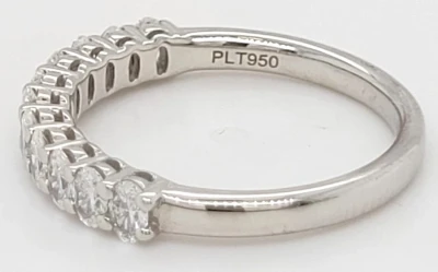 0.80ct Oval Cut Diamond & Platinum Wedding/Eternity Band  4.0g
