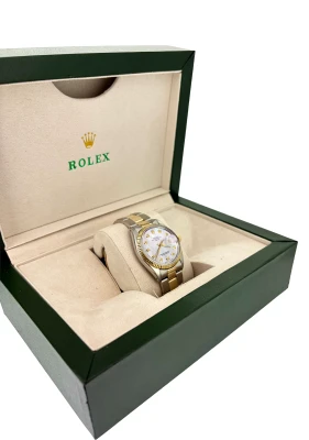 Rolex 34mm Oyster Date 18ct Gold/Stainless Steel Year 1969 AM Diamond Dial
