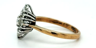 0.50ct Diamond & 9ct Gold Cluster Ring 2.4g
