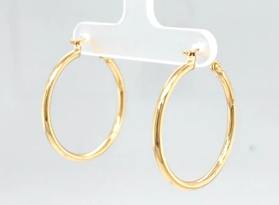 9ct Gold (29mm x 2.2mm) Hoop Earrings 1.2g