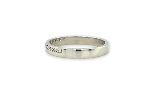 0.12ct Natural Diamond & Platinum Shape to fit 3.0mm Off-set Wedding/Eternity Band 3.6g