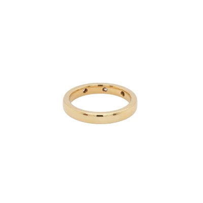 0.05ct Diamond & 18ct Gold 3mm Wedding Band 3.7g
