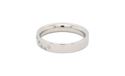 0.20ct Diamond & Platinum 4mm Sligh Court Wedding Band 7.2g