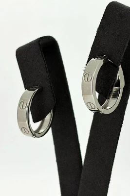 Solid Silver Hinged Screw Style Hoop Earrings 8.2g ( 20 x 20 x 5.0mm)