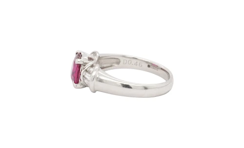 1.91ct Natural Ruby & Diamond 7.4mm Platinum Dress Ring 5.68g