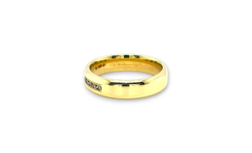 0.10ct Natural Diamond & 14ct Gold 5.0mm Wedding/Eternity Band 6.27g