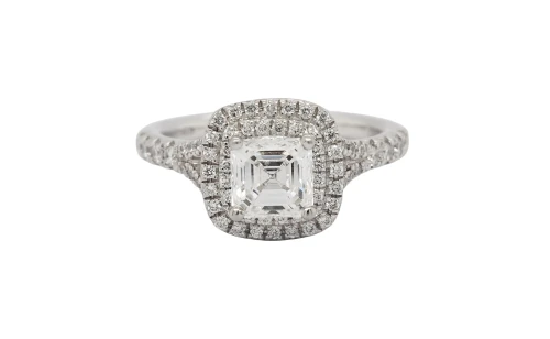 1.37ct Natural Diamond & Platinum Halo/Solitaire Ring 5.6g