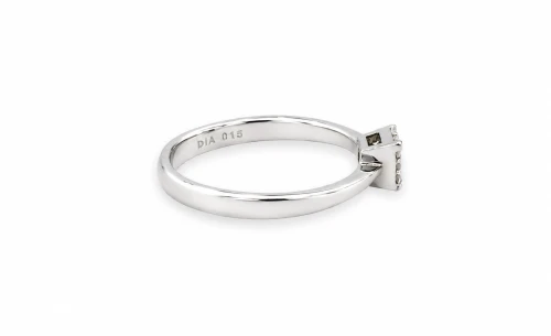 0.15ct Natural Diamond & 9ct White Gold Illusion Set Solitaire Ring 2.05g