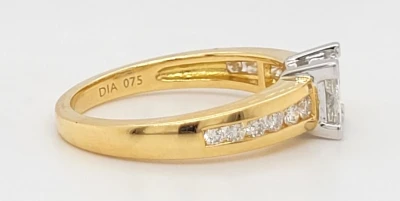 0.75ct Diamond & 18ct Gold Illusion Set Solitaire Ring 5.0g Size O