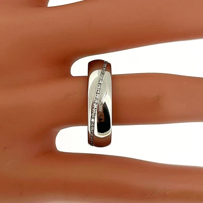 0.35ct Full Diamond & Platinum 6mm Slight Court Wedding Band 12.3g