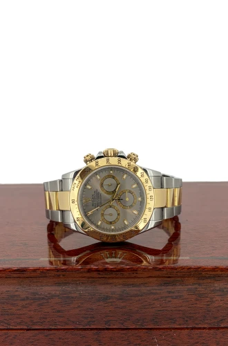 Rolex 40mm Daytona Cosmograph Slate Grey (2003 Box & Papers) 18ct Gold/Stainless Steel Model:116523
