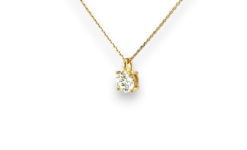 1.04ct Lab Grown Diamond & 9ct Gold Pendant & Chain 16/18Inch 2.0g