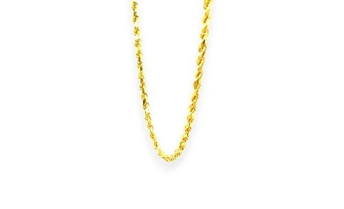 Solid 9ct Gold 3.0mm Rope Chain 24 Inch - 17.9g