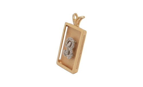 Initial B - 0.10ct Natural Diamond & 14ct Gold Pendant 6.5g