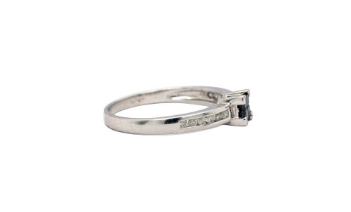 0.33ct Black & White Diamond Solitaire- 9ct White Gold 1.95g