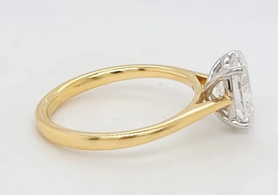 1.55ct Lab Grown Diamond & 18ct Gold Oval Solitaire Ring