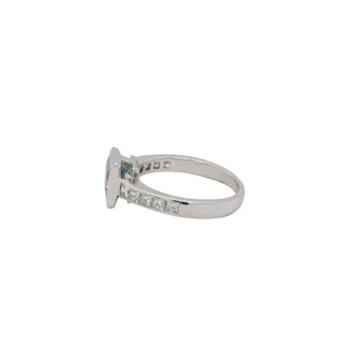2.00ct Aquarmarine & 0.50ct Diamond/Platinum Dress Ring 7.8g