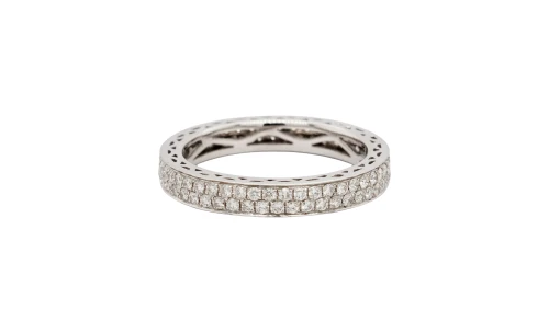 0.77ct Natural Diamond & 18ct White Gold FULL Wedding/Eternity Band 3.2g