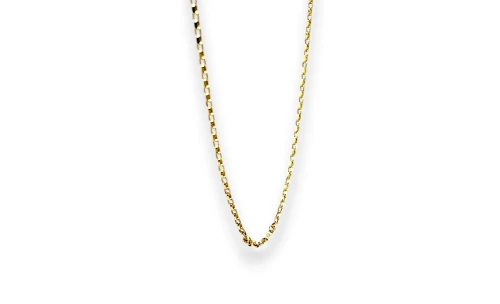 Solid 9ct Gold 1.3mm Diamond Cut Belcher Chain -18 Inch 1.75g
