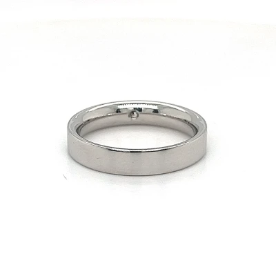 0.20ct Diamond & Platinum 4mm Sligh Court Wedding Band 7.2g