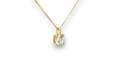 1.51ct Lab Grown Diamond & 9ct Gold Pendant & Chain 16/18Inch 2.5g