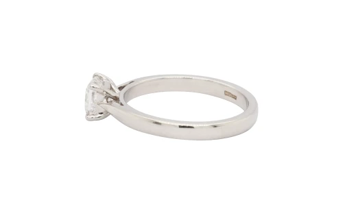 0.70ct Natural Diamond (Princess Cut) & Platinum Solitaire Ring 4.7g