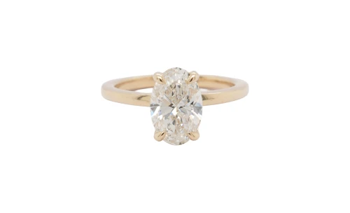 2.09ct Lab Grown Diamond & 9ct Gold Solitaire Ring HIDDEN HALO 3.14g