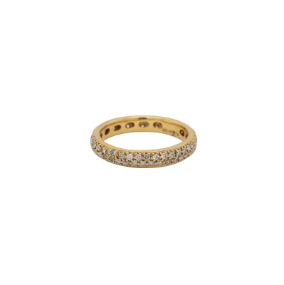 0.38ct Natural Diamond, & 18ct Gold Pave Set Wedding/Eternity Full Band 3.4g