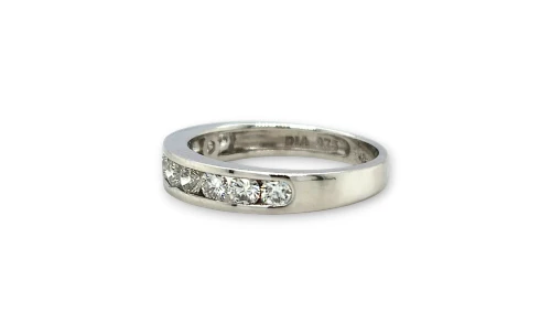 0.75ct Natural Diamond & 18ct White Gold 4.0mm Eternity/Wedding Band 2.8g
