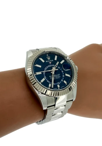 Rolex 43mm Skydweller (Blue Dial) 18ct White Gold/Stainless Steel 2022 Box & Papers Model:126934