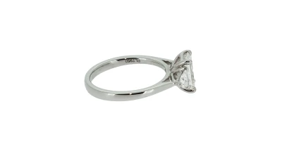 1.99ct Lab Grown Diamond & Platinum Trilogy Ring 5.6g Size M