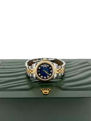 Rolex 26mm DateJust 18ct Gold/Stainless Steel DIAMOND 2007 Box & Papers Model:179173