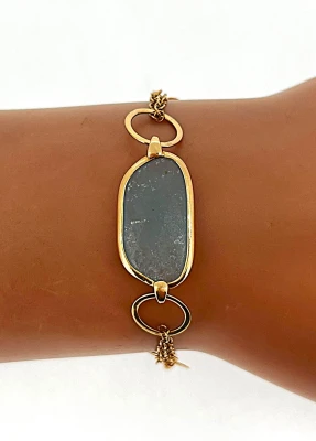 9ct Rose Gold & Quartz Bracelet 5.0g 7.5inch