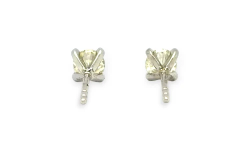 0.50ct Natural Diamond 9ct White Gold 4.3mm Stud Earrings 1.04g