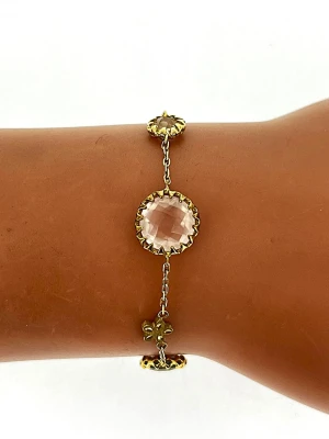 6.50ct Multi Gem Stone & 9ct Gold Fancy Bracelet 6.6g 7.5inch