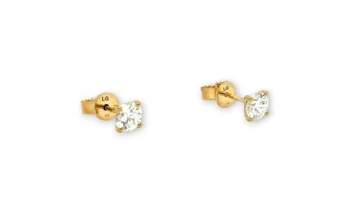 1.44ct Lab Grown Diamond & 9ct Gold Solitaire Stud Earrings 1.12g