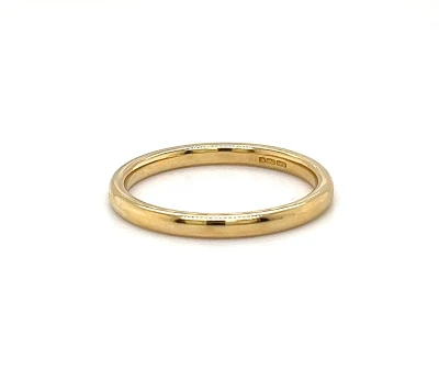 18ct Yellow Gold 2mm Traditional Court Wedding Band 2.4g