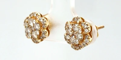 0.80ct Diamond & 14ct Gold Stud Earrings 2.3g
