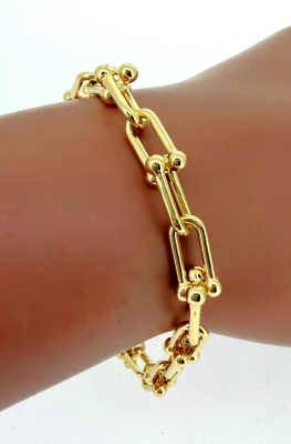 9ct Gold Fancy Linked 8.8mm Bracelet 7.5g