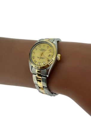 Rolex 26mm DateJust 18ct Gold/Stainless Steel Diamond Dial-Year 1979