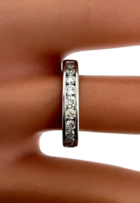 0.50ct Diamond & 18ct White Gold 3.5mm Eternity/Wedding Band 4.3g