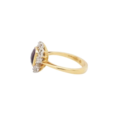 1.50ct Amethyst & 0.60ct Diamond - 18ct Yellow Gold, 6.3g