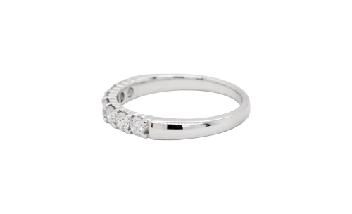 0.55ct Diamond & 18ct White Gold Half Eternity/Band 3.2g