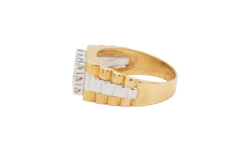 0.50ct Natural Diamond & 18ct Gold Rolex Style Ring 9.14g