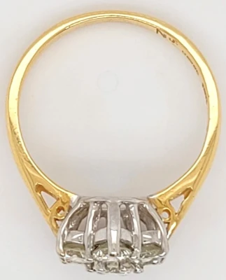 1.00ct Diamond & 18ct Gold Cluster Ring 3.6g Size M