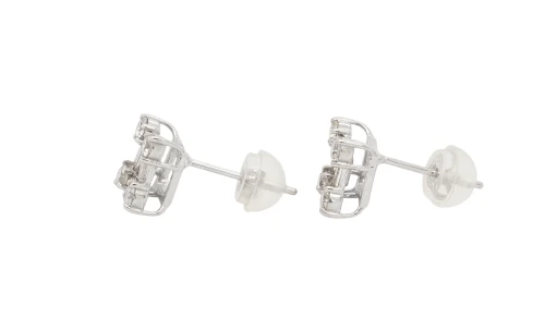 0.60ct Natural Diamond & 18ct White Gold 7.0mm Fancy Stud Earrings 1.45g