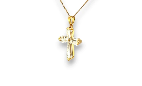 2.32ct Lab Grown Diamond & 18ct Gold Bespoke Cross Pendant 2.19g