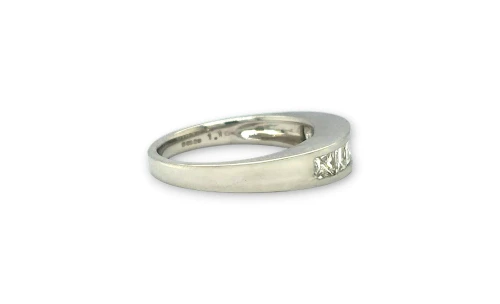 1.10ct Natural Diamond ( Princess & Asscher) & 18ct White Gold Eternity/Wedding Band 6.0g